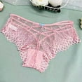 thumbnail image 2 of WULMLEO Women Lace Underwear Sexy Cheeky Panties Criss Cross Back Bikini Undies Lingerie Panties Pink XL, 2 of 3