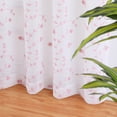 thumbnail image 4 of Leaf Embroidered Grommet Voile Curtain Drapes, 2 Panels Rod Pocket Semi Sheer Chiffon Curtains, 4 of 8