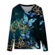 thumbnail image 4 of Camisas Para Mujer Camisetas de Gran Tamaño Manga Larga Moda Casual Cuello en V Cómodo Impreso Top Camiseta Blusa Odeerbi ODB135501, 4 of 4