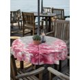 thumbnail image 2 of Outdoor Table Cloth with Umbrella Hole and Zipper, Grey Pink Christmas Waterproof Round Tablecloth 54 Inch, Xmas Tree Snowflake Winter Washable Table Cover for Outside Party Patio Picnic, 2 of 8