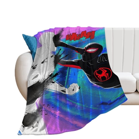 Cartoon Spiderman Blanket for Kids Flannel Throw Blanket Spiderman Merch for Boys Grils