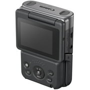 Canon PowerShot V10 Vlog Camera, Silver | Fixed 19mm Wide-Angle Lens, 4K Video, Face Detection | Built-in Mic + Stand