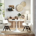 thumbnail image 2 of Homy Casa Modern Set of 2 Swivel Accent Chair with Armrests and Open Back, Upholstered Seat, Beige Fabric, 2 of 10