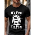 thumbnail image 3 of Men's T-Shirt,Short Sleeve Tee Shirt Casual Tops Black Monster Crew Neck T Shirts for Men, 3 of 8