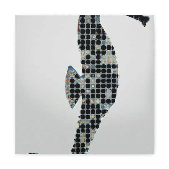 Seahorse Pointillism Scene - Canvas