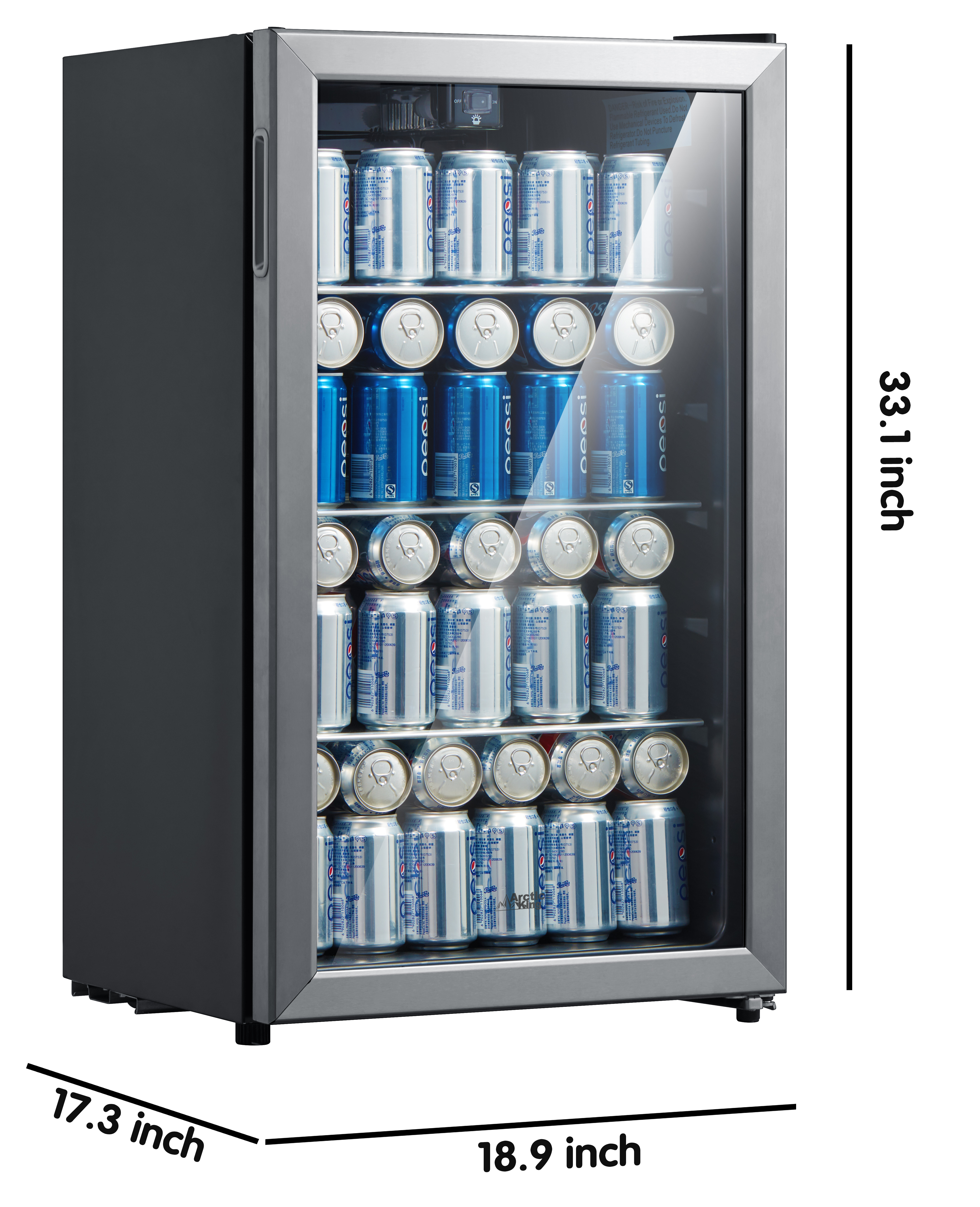Arctic King 115 Can Beverage Fridge, Stainless Steel look Frame - image 7 of 9
