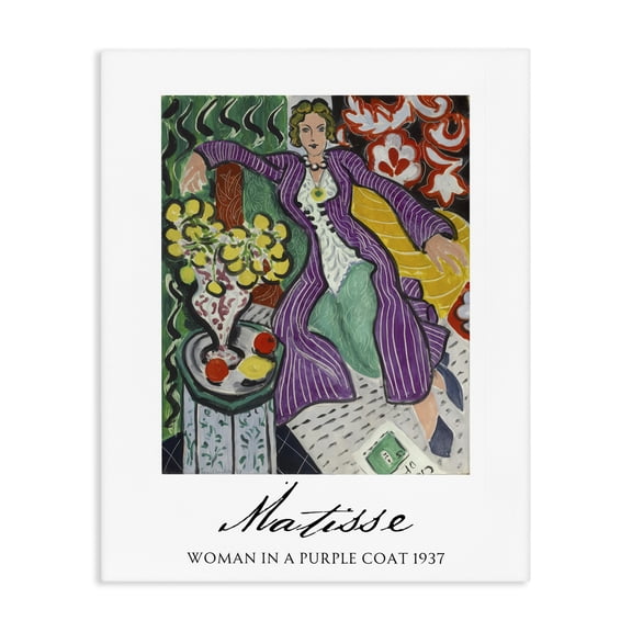 Stupell Industries Modern Matisse Woman In Purple Coat Canvas Art, 16 x 20, by Vintage Hustle