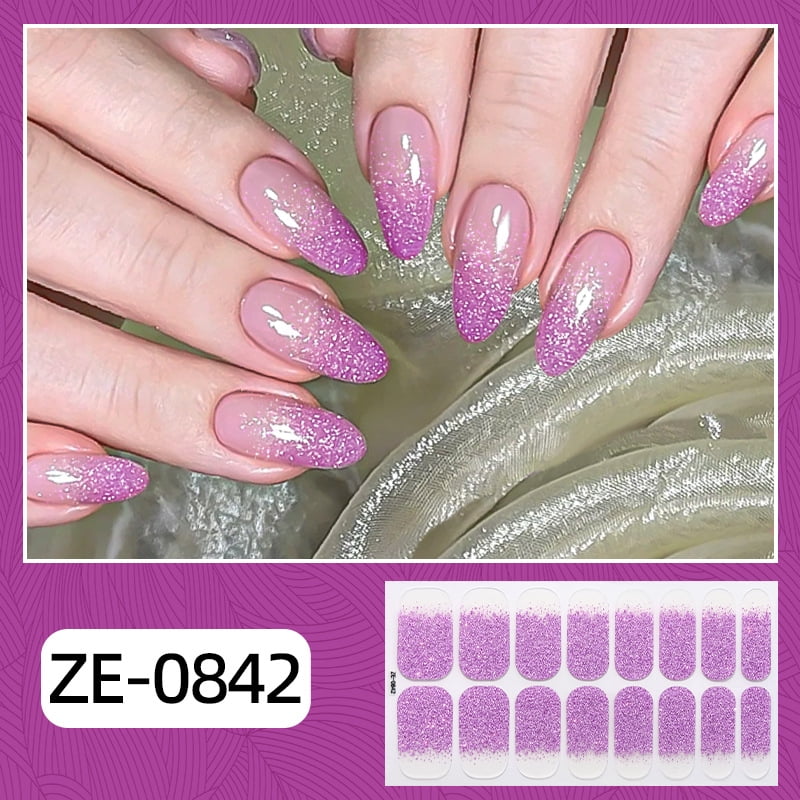 10PCS Gradient onion powder nail stickers waterproof ins style nail stickers nail polish film free baking nails