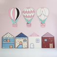 thumbnail image 2 of 4 Globos aerostáticos creativos, pegatinas de pared para dormitorio de niños, casa pequeña, adhesivos removibles para pared, guardería, dormitorio y sala de estar, 2 of 5