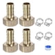 thumbnail image 1 of Uxcell 4-Pack Accesorios de Espiga de Latón para Mangueras, Adaptador de Manguera Macho G1/2 de 12mm con Abrazadera de Acero Inoxidable y Cinta, 1 of 1