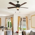 thumbnail image 2 of Ventilador de techo 52", 1 luz E27 60W, acabado marrón, 5 aspas reversibles, 3 velocidades, 2 of 8