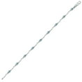thumbnail image 3 of SZUL Women's Aquamarine and Diamond Wave Link Bracelet in .925 Sterling Silver, 3 of 7
