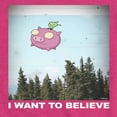 thumbnail image 3 of Invader ZIM - GIR Sitting on Flying Pig - I Want to Believe - Toddler And Youth Girls Short Sleeve Graphic T-Shirt, 3 of 5