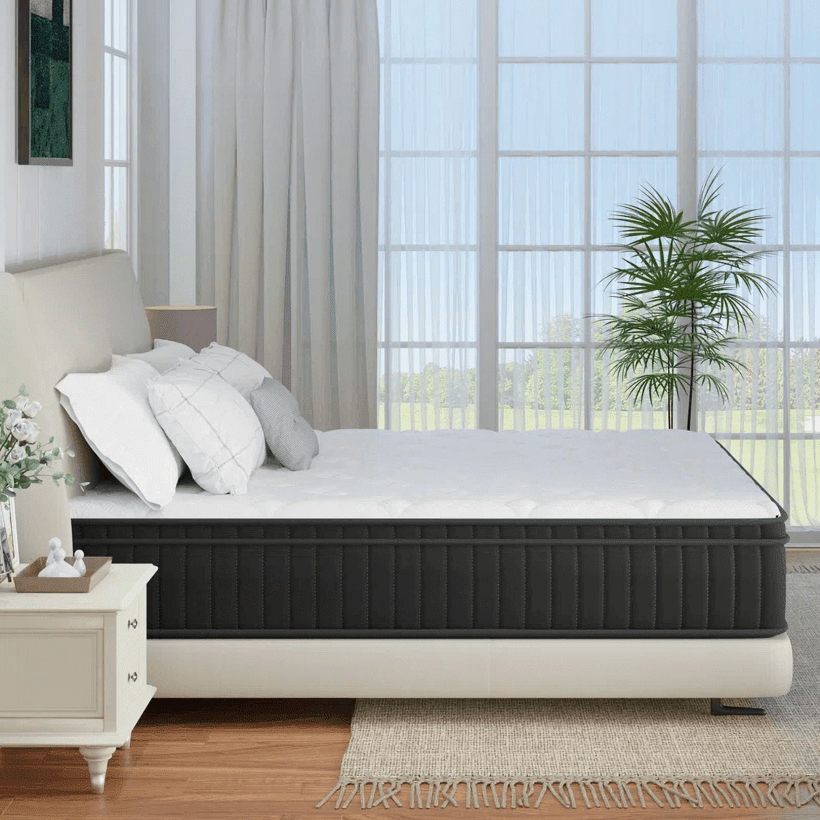 Full Size 12 Inch Medium Firm Hybrid Mattress with Cooling Gel Memory Foam, CertiPUR-US Certified Mattress in a Box Pressure Relief Removable Cover No Fiberglass (Full, 12 in)