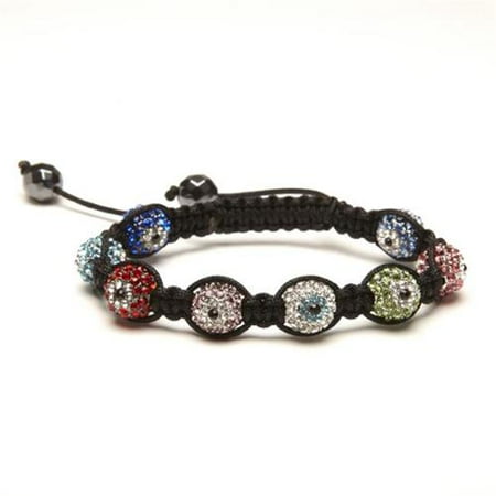 Alexander Kalifano SB-EE-20 Shamballa Evil Eye Crystal Bracelet - Multicolor