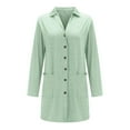 thumbnail image 4 of Lightweight Long Sleeve Cardigans for Women Spring Fall Casual Outerwear Button Up Lapel Collar Blouses (S, Green), 4 of 5