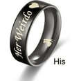 thumbnail image 4 of YAZI Jewelry His or Hers Matching Set His Crazy Her Weirdo Titanium Stainless Steel Couple Ring, 4 of 8