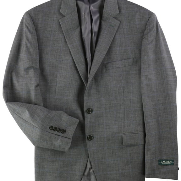 Ralph Lauren Mens Ultraflex Two Button Blazer Jacket, Grey, 44 Short