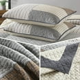 thumbnail image 6 of CozyDH 100% Cotton Patchwork Plaid King Quilt Set 3-Pieces, Farmhouse Reversible Lightweight Bedspread with 2 Shams, Brown Grey, 6 of 15