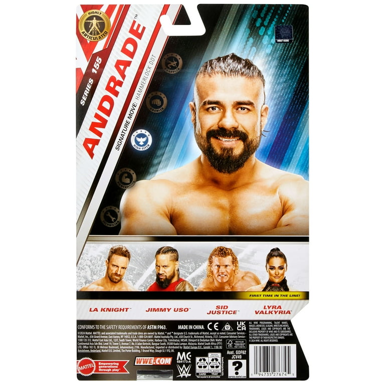 WWE Andrade Action Figure, Main Event Series #155, 6-inch