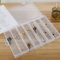 thumbnail image 2 of Transparent Hard Plastic 36 Lattice Jewelry Storage Box - Removable Partition for Mini Items Organization, 2 of 6
