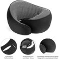 thumbnail image 3 of Almohada de viaje, almohada de espuma viscoelástica para el cuello, almohada para el cuello para adultos, con correas de fijación, ideal para viajes, avión, automóvil, tren, 3 of 4