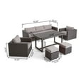 thumbnail image 5 of GDF Studio Avianna Outdoor 7 Seater Wicker and Aluminum Sofa Dining Set, Gray and Light Gray, 5 of 16