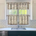 thumbnail image 3 of Rod Pocket Kitchen Curtain Set 3-Piece, 27.5x36 Inch Valance & Tier Drapes, Polyester Pongee Cafe Curtains for Living Room, Bathroom, Farmhouse Rustic Country Window Treatments., 3 of 6