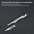 thumbnail image 3 of ABPETE Mini Titanium Handle Folding Utility Scalpel with 10 Pieces 11# Scalpel Blades (Gray), 3 of 7