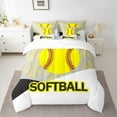 thumbnail image 3 of Feelyou Cartoon Softball Sports Twin Bedding Sets 7-Piece, Est Sleep Repeat Bedding Comforter Set, Teens Kids Girls Teens Reversible Sheet Sets, Lightweight Room Decor, 3 of 8