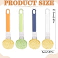 thumbnail image 4 of Multi Purpose Non Stick Pan Scrubber with 3 Replacement, Heads Kitchen Stove Degreasing Cleaning Brush for Pots Pans Cooktop Tile Countertop Oven Blue 1Set, 4 of 6