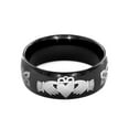 thumbnail image 2 of West Coast Jewelry Men's Claddagh Black Plated Steel Ring (8mm), 2 of 4