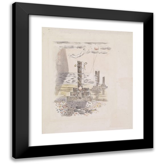 Paul Nash 12x14 Black Modern Framed Museum Art Print Titled - Design for Urne Buriall - Sorrow (1932)