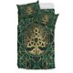 thumbnail image 4 of Juego de cama Vikingo Árbol de la Vida con Triquetra Juego de cama de malaquita y oro, 4 of 5