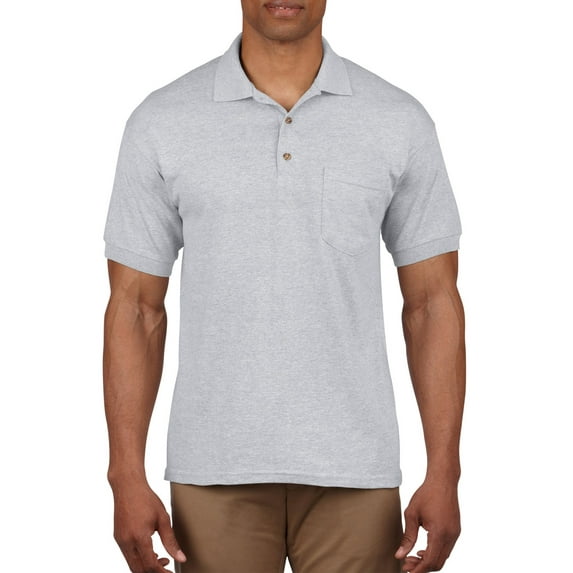 DryBlend Jersey Pocket Polo, XL, Sport Grey
