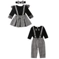 thumbnail image 1 of Wsevypo Baby Brother and Sister Matching Outfits Little Brother Romper Suspender Pants Big Sister Tops Overall Skirt Clothes, 1 of 5