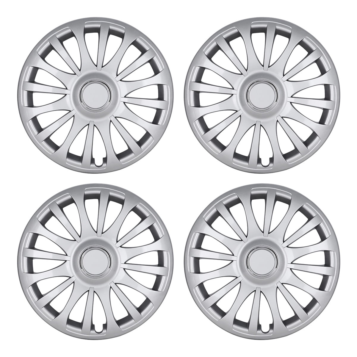 15" Set of 4 Wheel Covers Snap on Hubcaps Full Hub Caps Fit R15 Tire & Steel Rim (4 Pack)-Lacquer