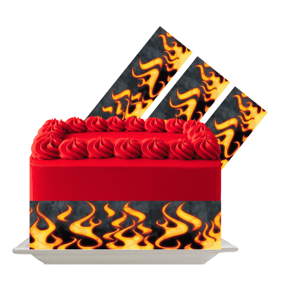 Fire Flame Edible Cake Wrap | Flame Icing Sheet | Hot Wheels, Racing & Boy Birthday Cake Decoration