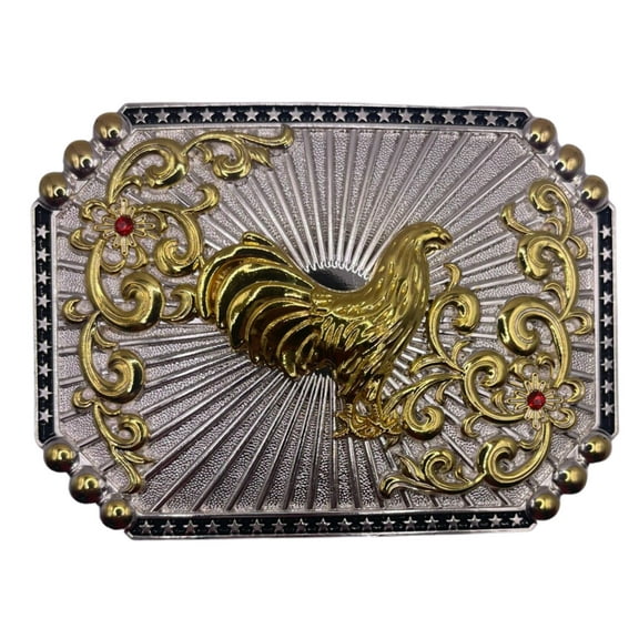 WMG Western Rodeo Belt Buckle Chicken Rooster Cowboy Horse Unisex Fashion Belt Buckle