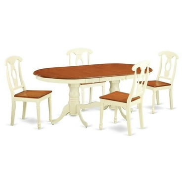 PLKE5-WHI-W 5 Pc Table and Chairs set -Kitchen dinette Table and 4 Dining Chairs