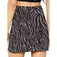 thumbnail image 4 of SLADYGLO Women Faux Suede Zebra Print Mini Dress High Waist Back Zipper Bodycon Short Skirts, 4 of 5