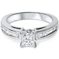 thumbnail image 4 of Pompeii 1 1/4ct Princess Cut Diamond Engagement Ring 3/4ct ctr 14K White Gold (G/H,I1), 4 of 4