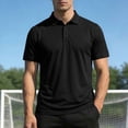 thumbnail image 2 of hotojiny Mens Golf Shirt Quick-Dry Short Sleeve Stretch Top Collared Athletic T-Shirt Lightweight Solid Color Workout Tee(Black,Small), 2 of 7
