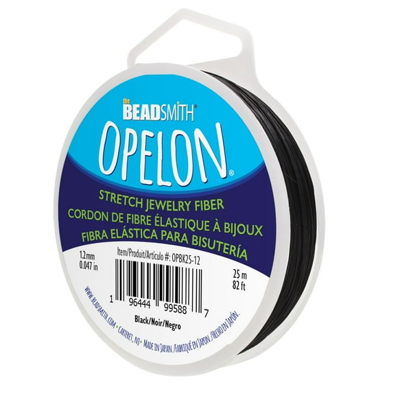Hilo elastico Beadsmith Opelon 1.2mm negro carrete de 25 m