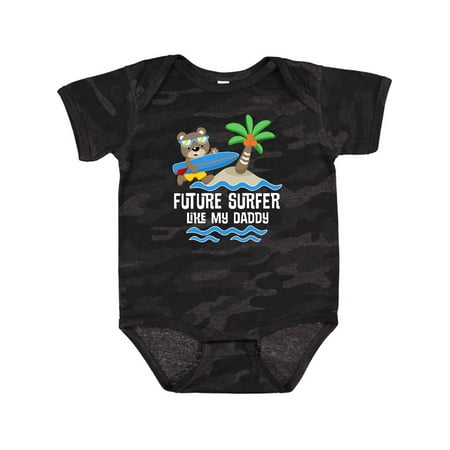 

Inktastic Surfing Future Surfer Like Daddy Gift Baby Boy or Baby Girl Bodysuit