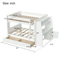 thumbnail image 2 of Harper & Bright Designs Full Size Bunk Bed with Desk and Storage, Space-Saving Wooden Bunk Bed with Bookshelves & 3 Drawers, White, 2 of 10