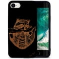 thumbnail image 1 of Case Yard Wooden Case for iPhone-SE Soft TPU Silicone cover Slim Fit Shockproof Wood Protective Phone Cover for Girls Boys Men and Women Supports Wireless Charging Raccoon Design, 1 of 7