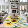 thumbnail image 3 of 8x10 Area Rugs for Living Room, Sunflowers Non Slip Area Rugs for Kitchen Bedroom Entryway, Yellow Floral Summer Botanical Elegant Pastoral Washable Carpet Runner Rug Floor Mats for Bedroom, 3 of 8