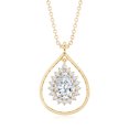 thumbnail image 3 of Rosec Jewels Certified Moissanite Teardrop Pendant Necklace - with Chain - D-VS1 Quality - Ready to Gift with Jewelry Box, 14K Yellow Gold, 3 of 8