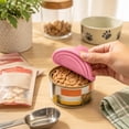 thumbnail image 4 of Dog Food Cans Lids,3-In-1 Silicone Cat Food Can Cover with Feeding Spoon for Dog Cat Food Storage | Dishwasher Safe Leak-proof Round Can Lids | Universal Size,Pink, 4 of 7